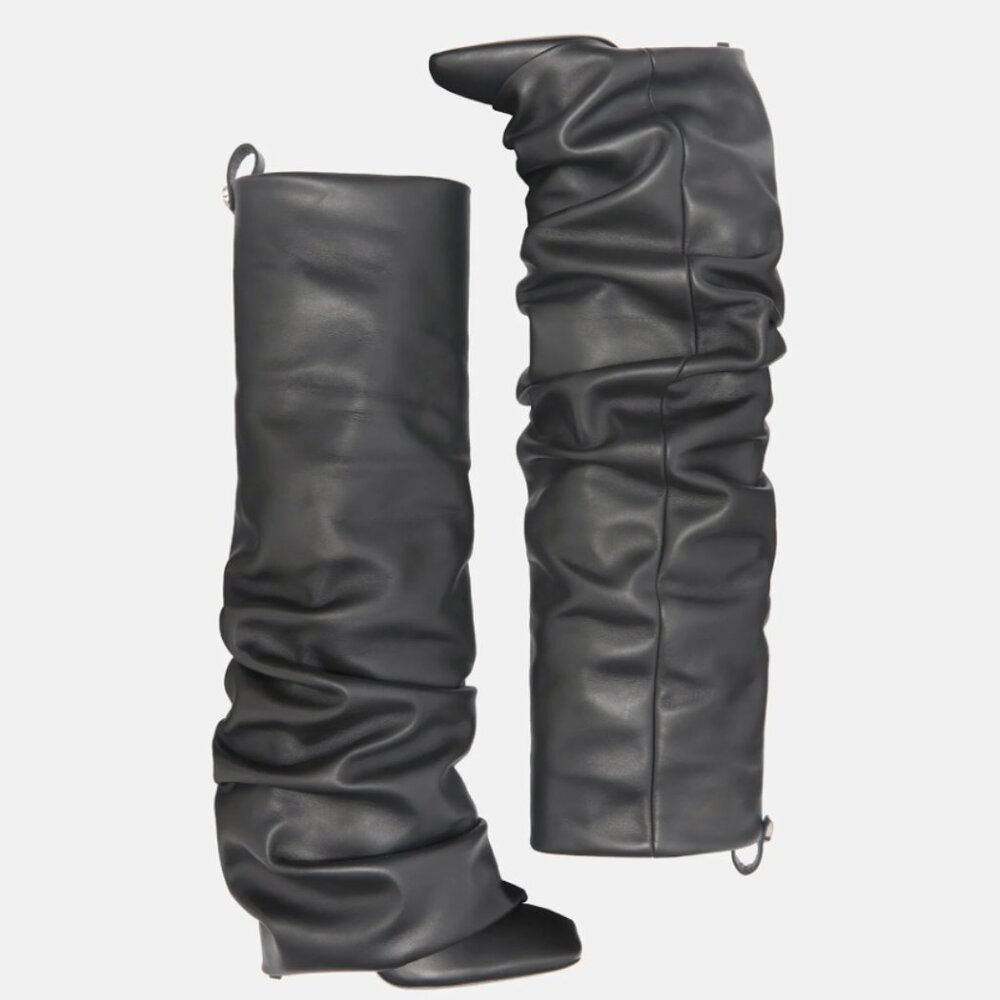 The Attico Rea Black Tube Boots